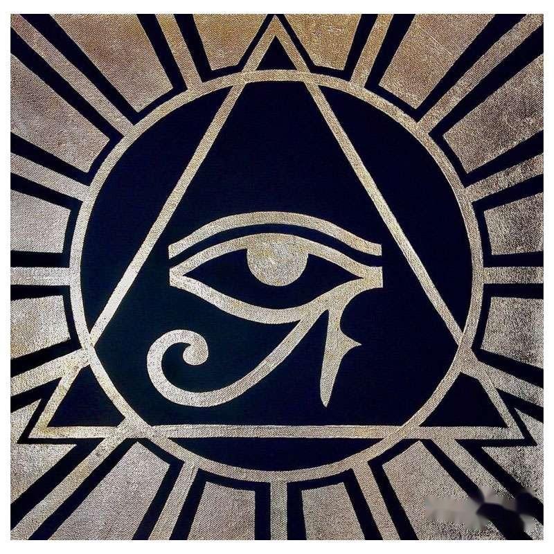Картина "Глаз Гора" 50х50см. Холст, акрил, золотая поталь.